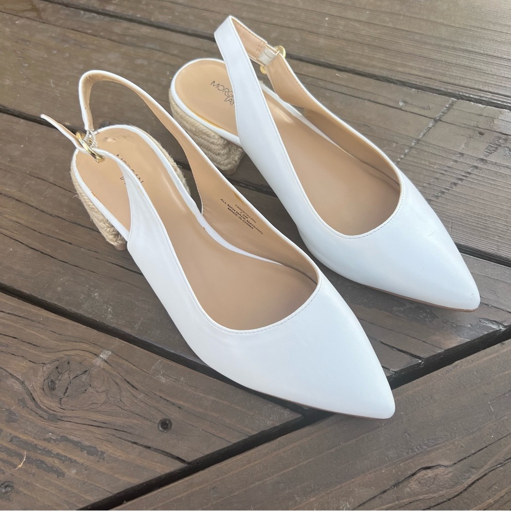 Morgan Taylor white heel shoes